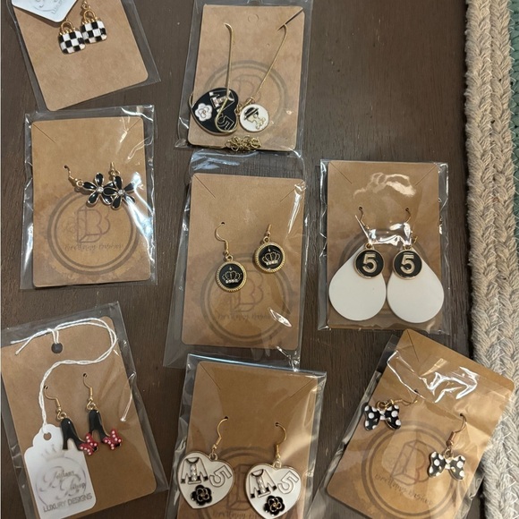 Jewelry - Lot of Assorted Fashion Earrings Sets with Black and White Designs